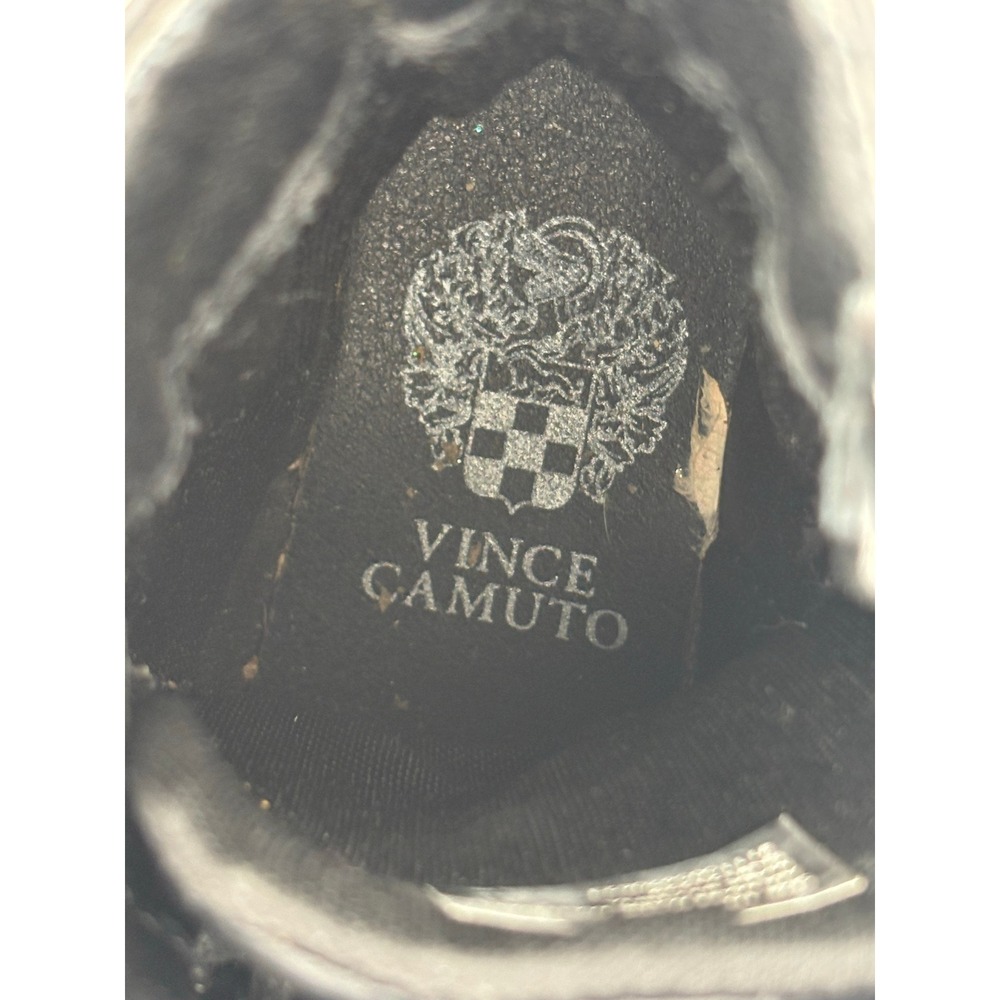 Vince Camuto Kids Black Rhinestone Wing Combat Boots Side Zip Lug Sole Size 10 - Picture 5 of 10